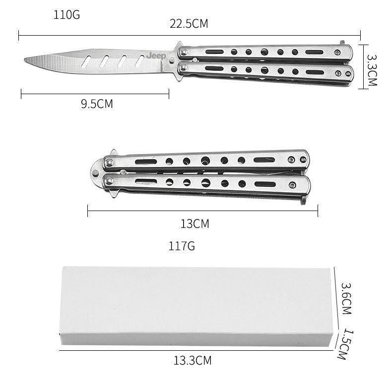 Gravity butterfly knife comb, all-steel folding type for novice practice, unsharpened