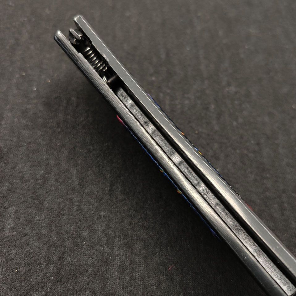 All-steel gradient folding butterfly practice knife, non-porous, unsharpened, with spring lock clasp