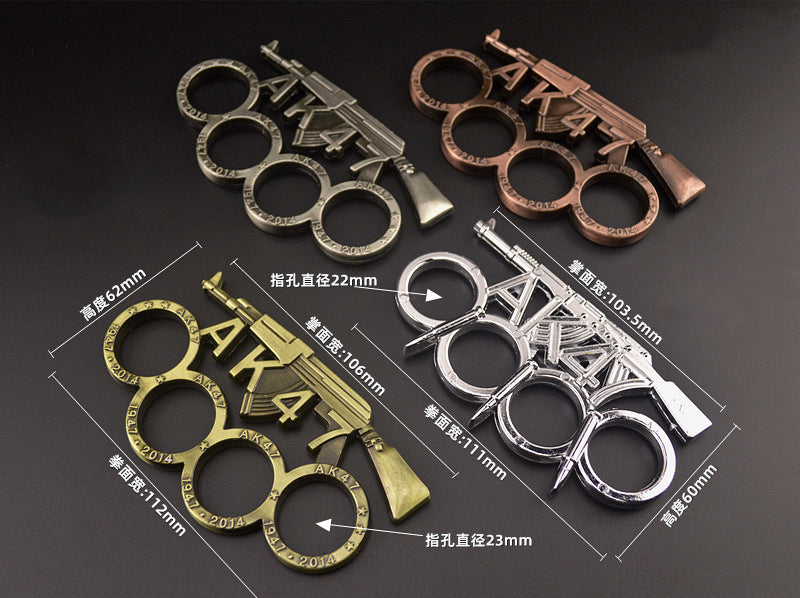 Multi-style Creativity Metal Brass Knuckle Duster Four Finger Tiger Outdoor Camping Safety Defense Life-saving Pocket EDC Tool