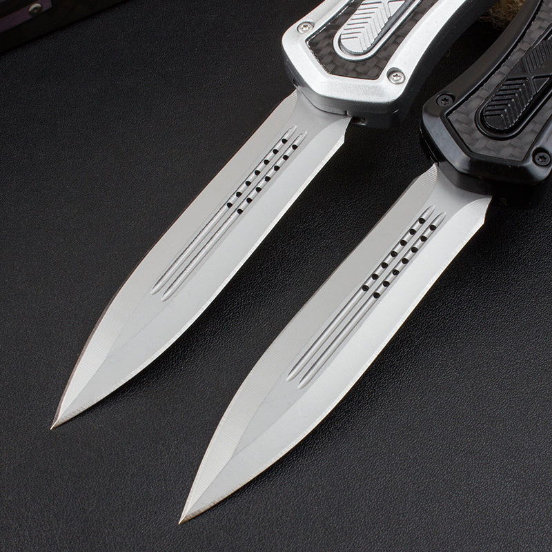 Carbon Fiber Handle Straight Switchblade