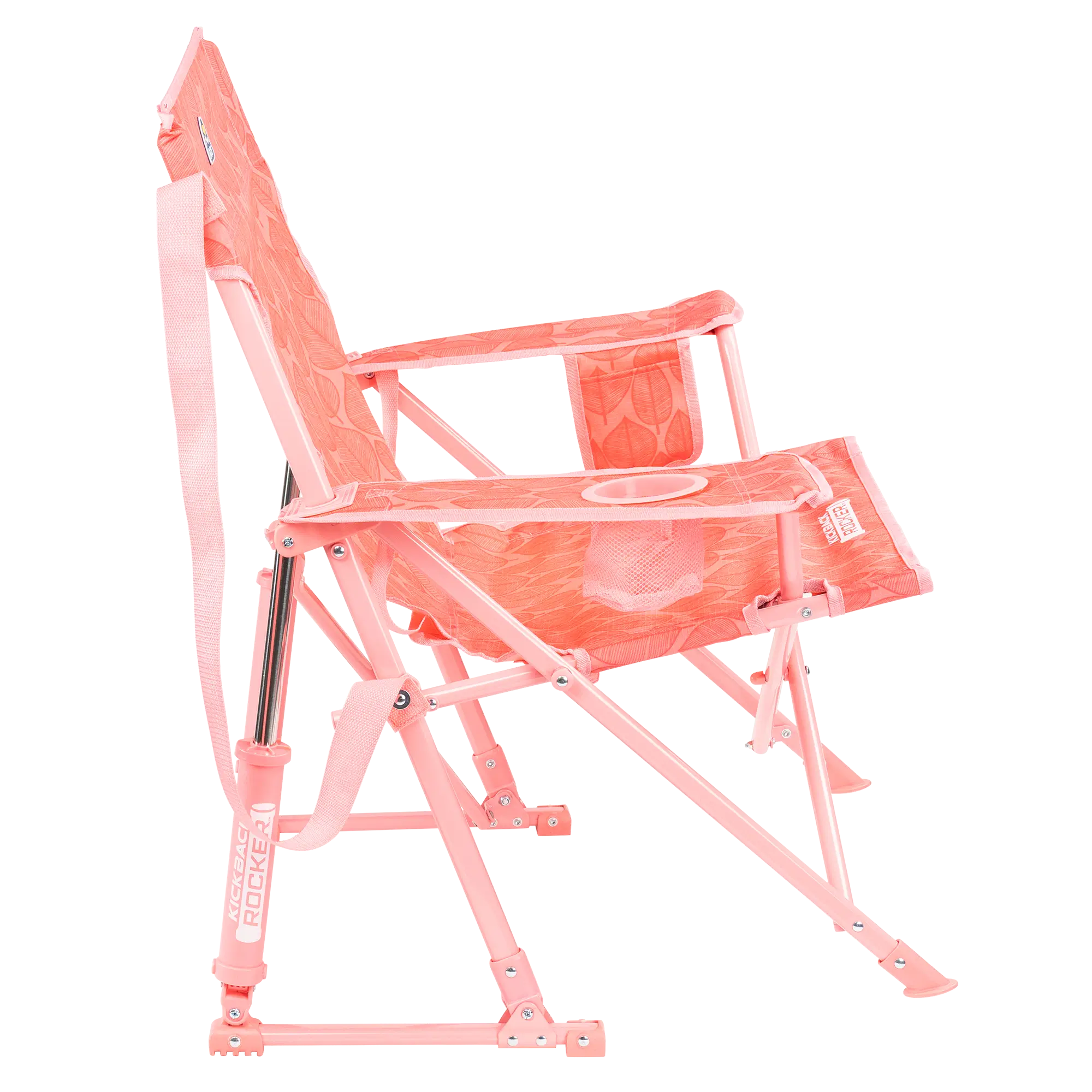 Kickback Rocker, Soft Pink Leaf, Side Angle
