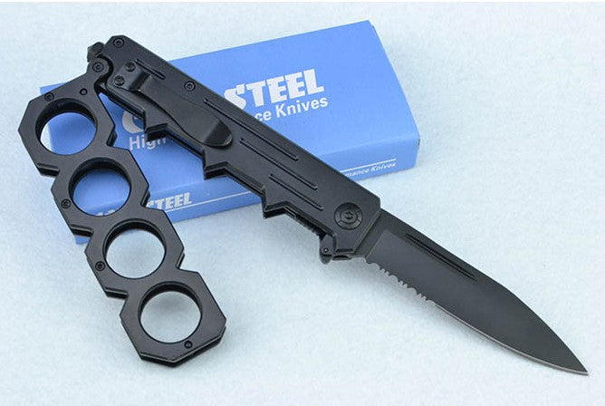 Knuckle guard quick-opening folding knife