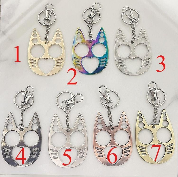 Colorful Metal Cat-shaped Finger Tiger Buckle, Self-defense Weapon Decor