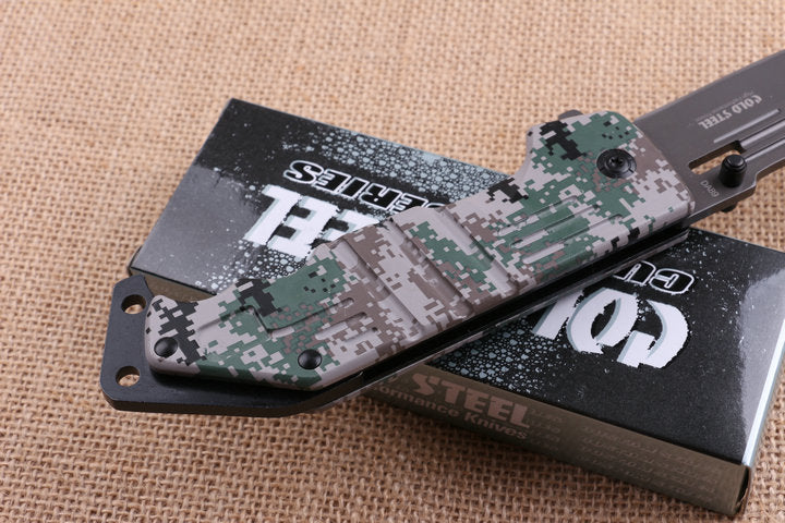 Quick-opening folding knife with camouflage handle