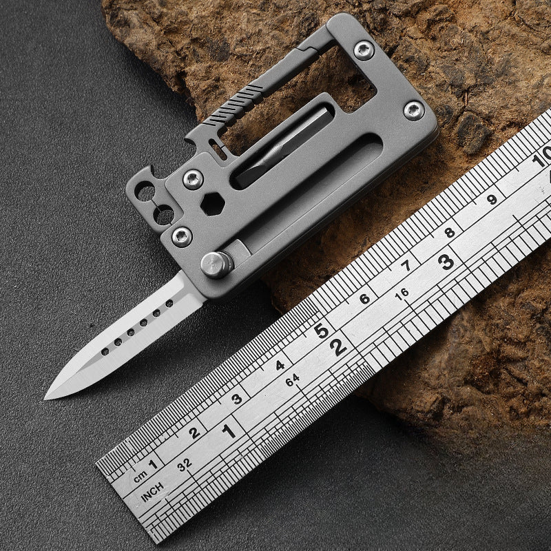 Multifunctional Titanium Pocket Hiking Bottle Opener Tool