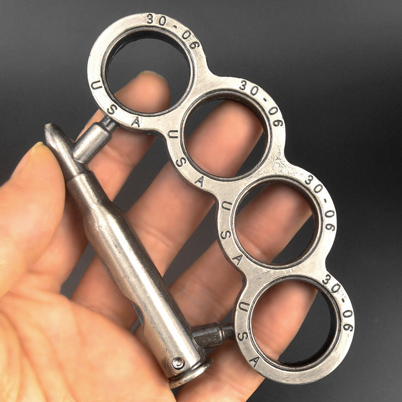 Multifunctional Metal Knuckle Duster Finger Tiger Four Finger Martial Arts Practice Boxing Cover Defense Boxing Ring Hand Buckle Outdoor Security Defense EDC tool