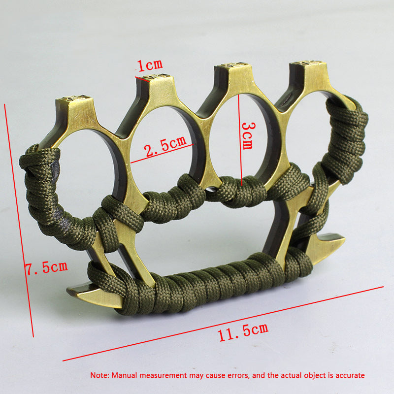 Strong Metal Brass Knuckle Duster With rope Four Finger Tiger Fingers Outdoor Camping Safety-defend Pocket Backpack EDC Tool