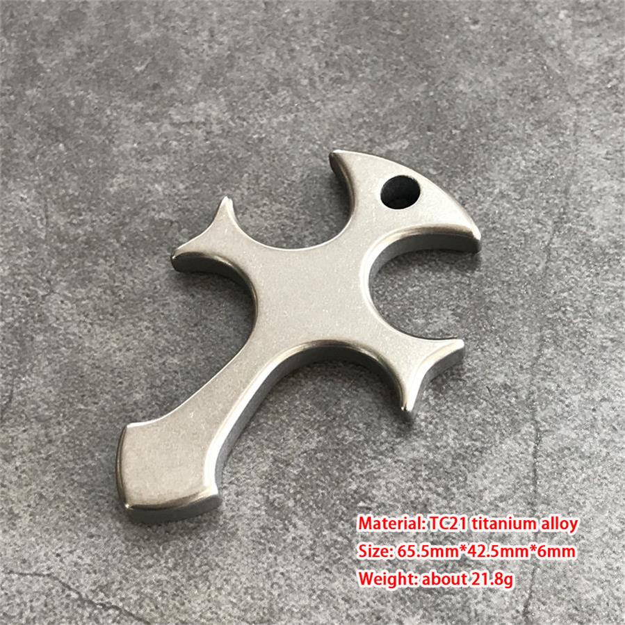 Cross Titanium Knuckle Duster Self-defense Window Breaking EDC Tool