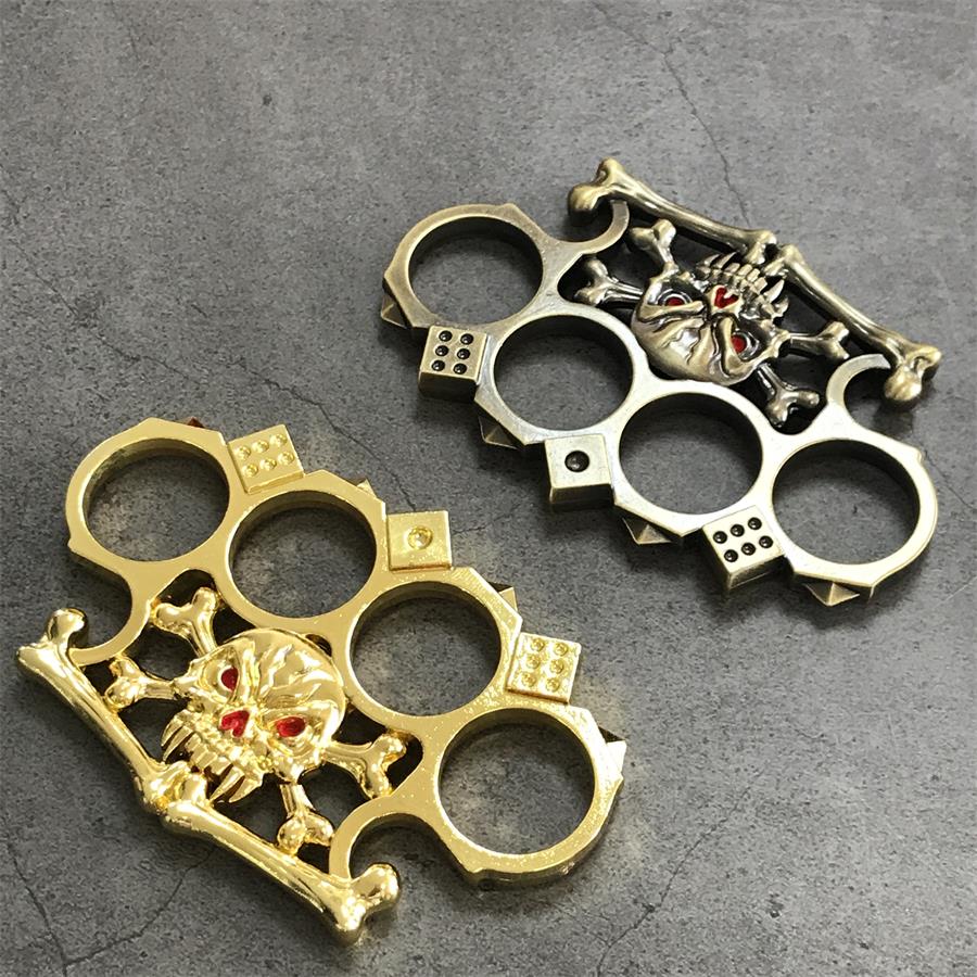 Dice Skull Brass Knuckle Duster Broken Window EDC Tool