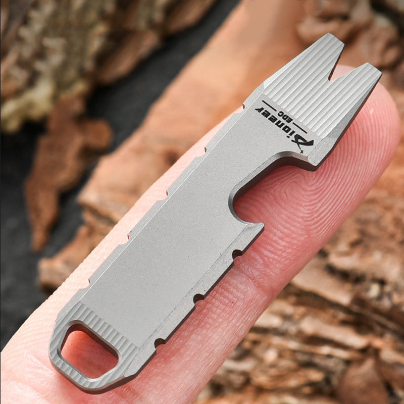 Mini Titanium Bottle Opener EDC Tool Keychain Backpack Easy Carry