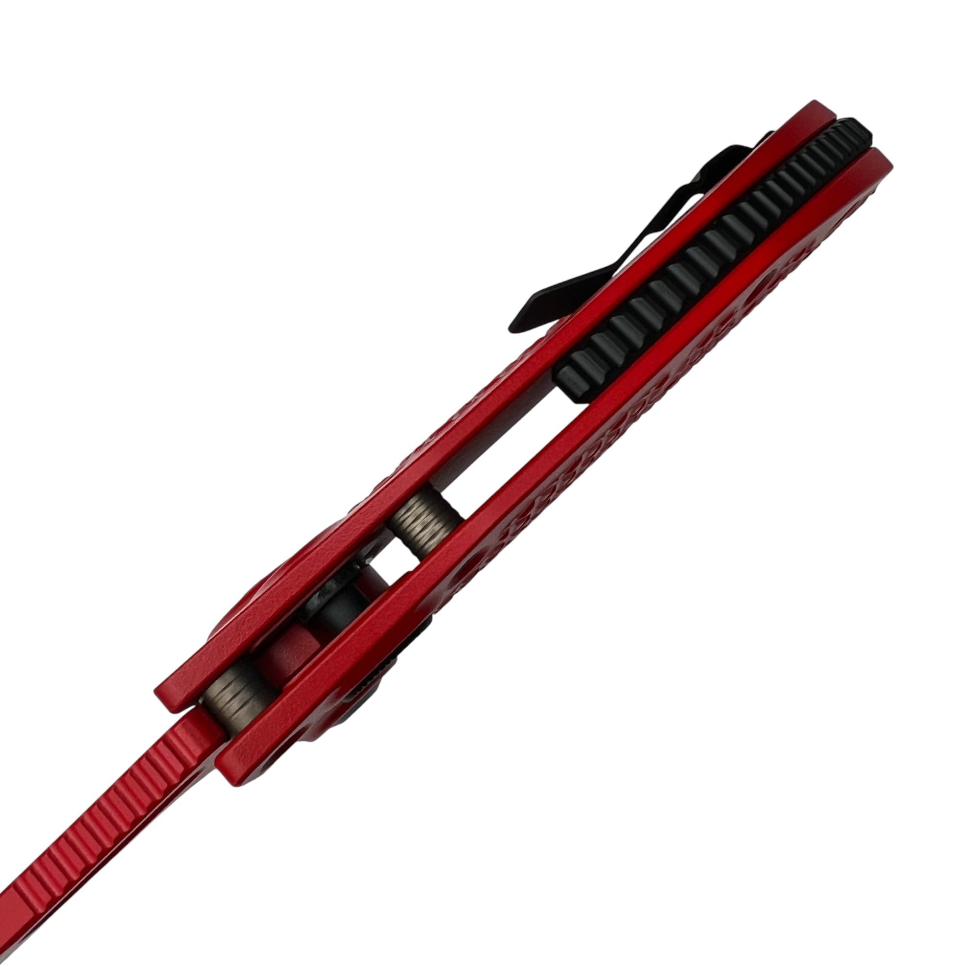 Microtech Stitch Borka Automatic Knife – Red Aluminum Handle, Black Hardware, M390 Blade