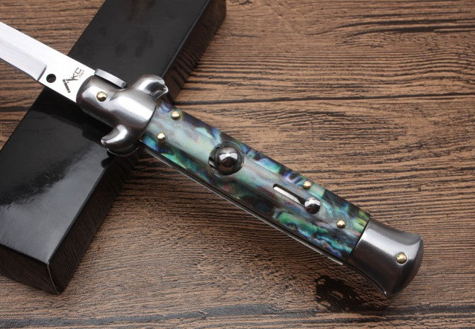 9-inch AKC switchblade with bayonet blade