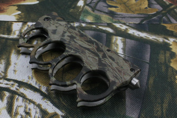 Camouflage Knuckle Guard Folding Knife