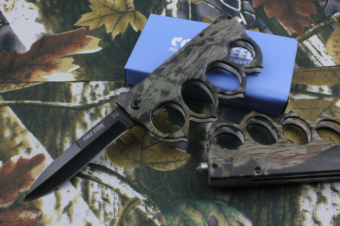 Camouflage Knuckle Guard Folding Knife