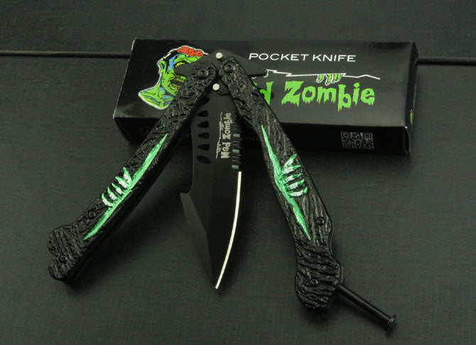 Crazy Zombie Folding Knife