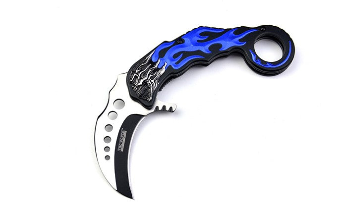 Blue Smurf Folding Claw Knife