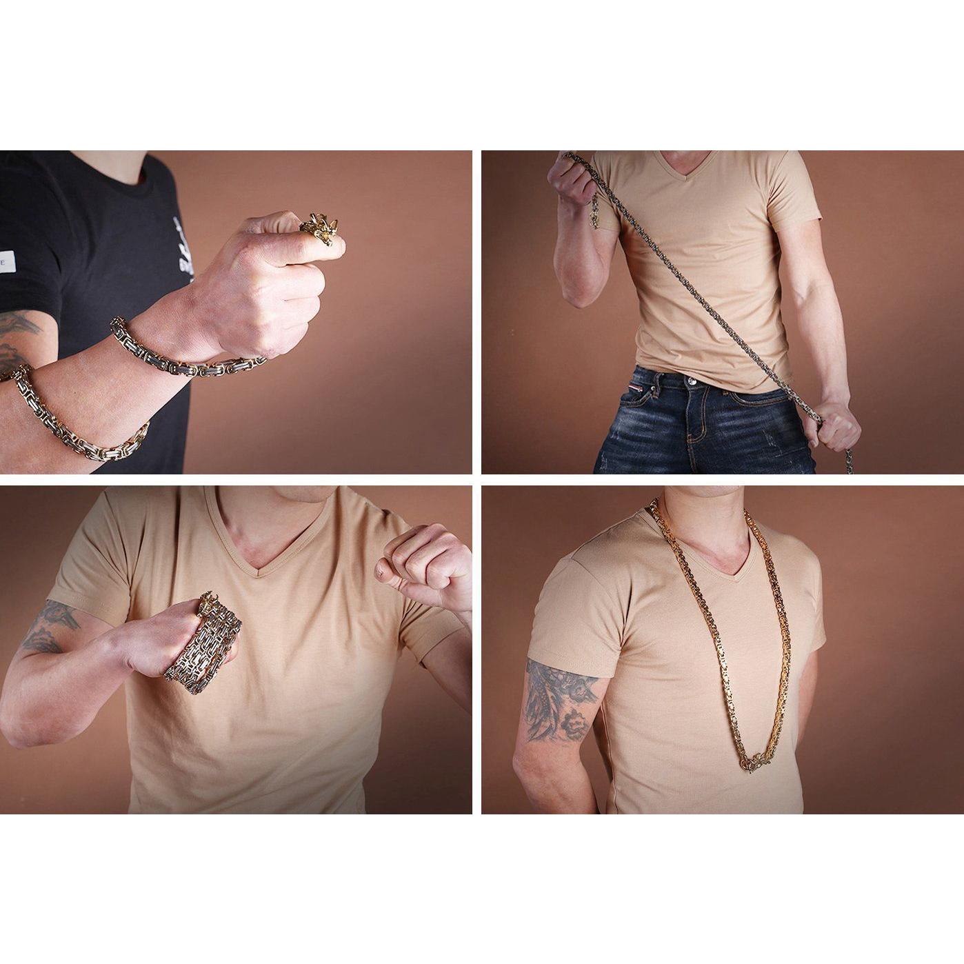 Golden Dragon Full Stainless Steel Self Defense Chain - Cakra EDC Gadgets