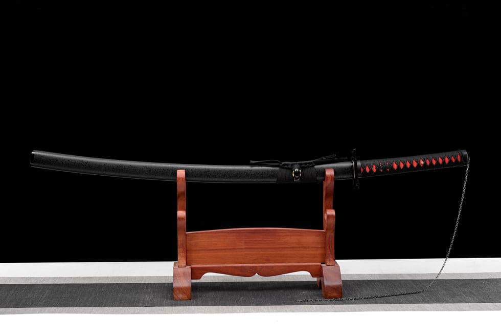 boxkatana Hand Forged Anime Bleach Ichigo Bankai Sword Tensa Zangetsu Hand Polished Spring Steel Black Blade