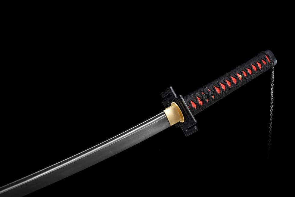 boxkatana Hand Forged Anime Bleach Ichigo Bankai Sword Tensa Zangetsu Hand Polished Spring Steel Black Blade