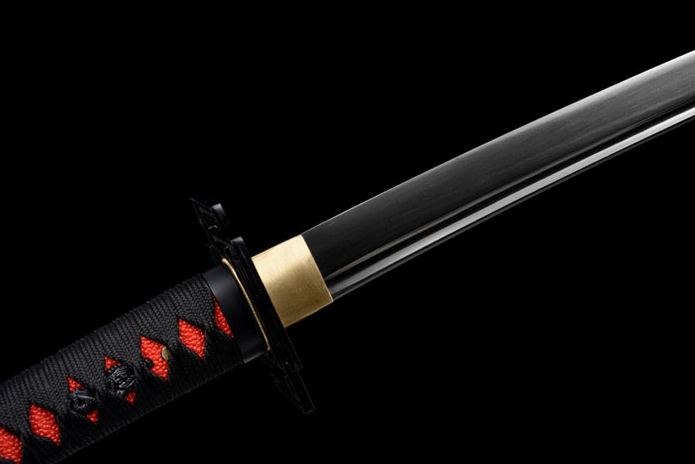 boxkatana Hand Forged Anime Bleach Ichigo Bankai Sword Tensa Zangetsu Hand Polished Spring Steel Black Blade