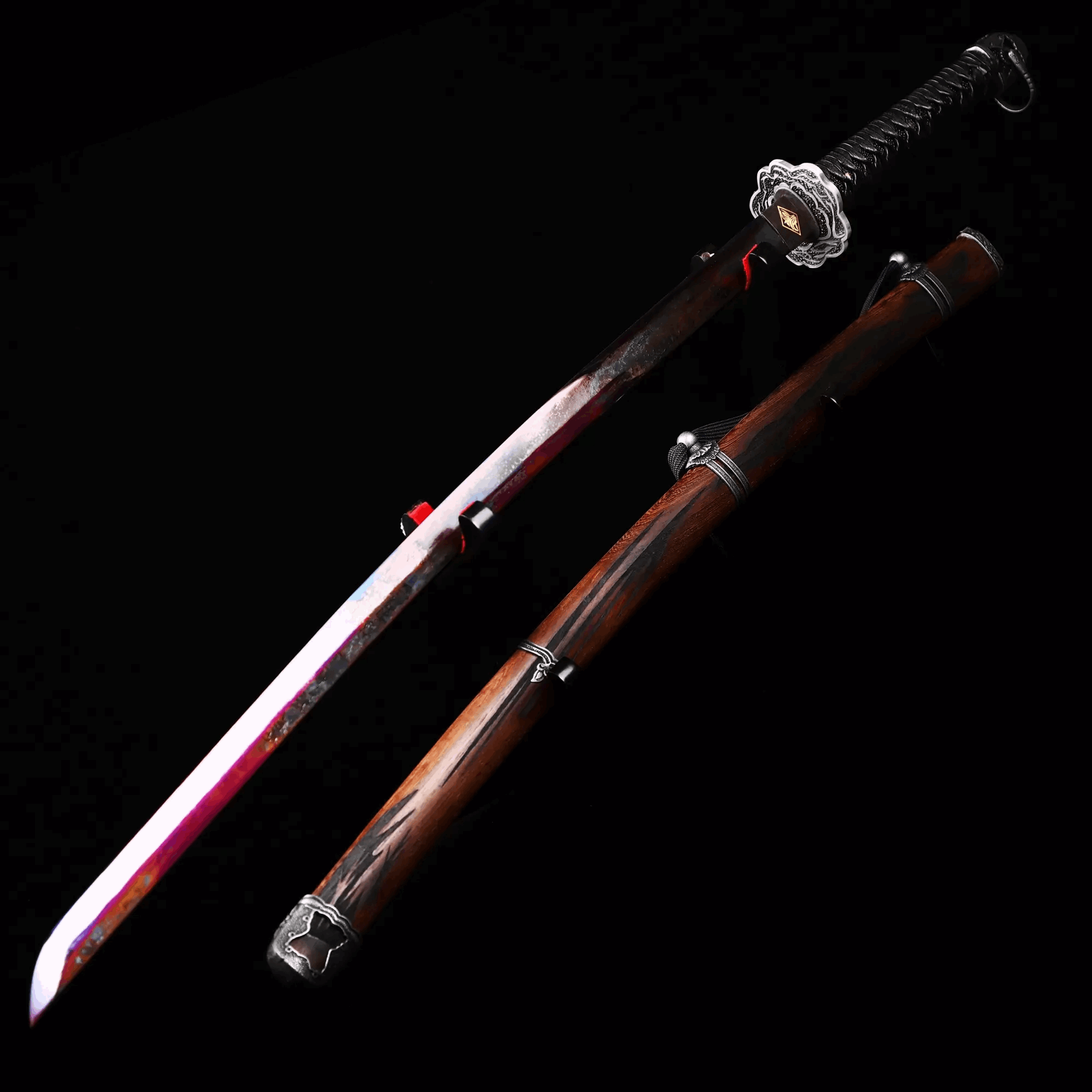 boxkatana Hand Forged Anime Katana Sekiro: Shadows Die Twice Undead Cut High Manganese Steel Red Blade