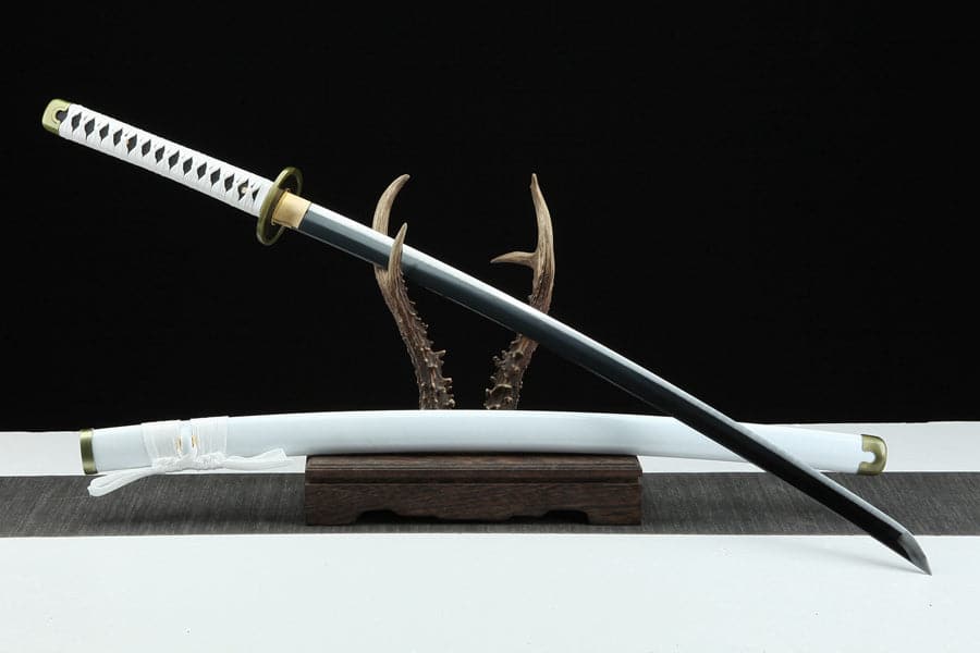 boxkatana Hand Forged Anime One Piece Roronoa Zoro's Wado Ichimonji Sword 1045 High Carbon Steel Clay Tempered