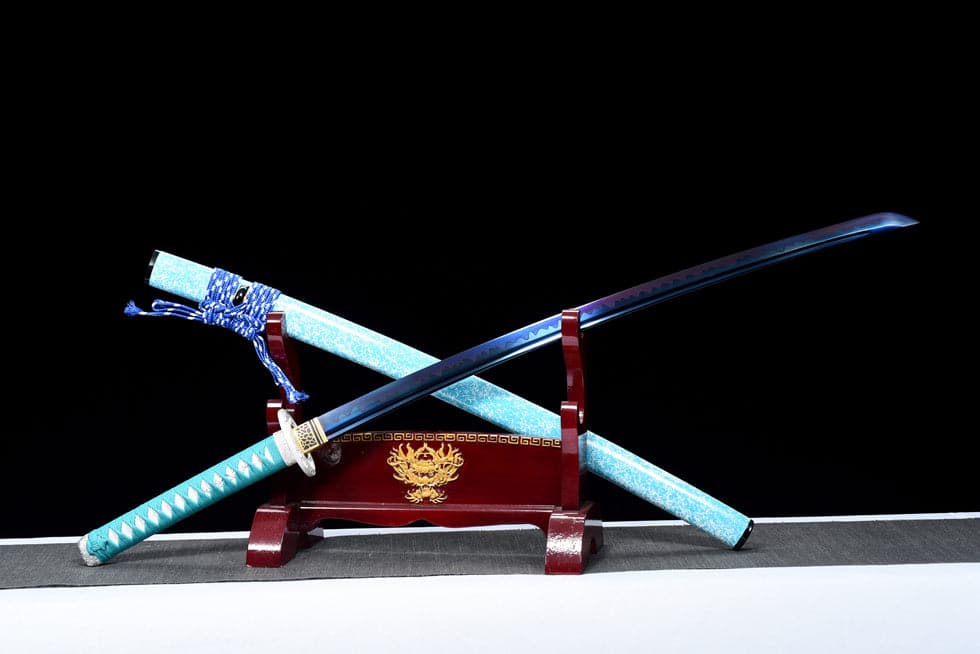 boxkatana Hand Forged Japanese Samurai Katana 9260 Spring Steel Blue Blade