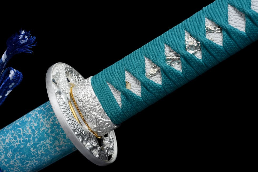 boxkatana Hand Forged Japanese Samurai Katana 9260 Spring Steel Blue Blade