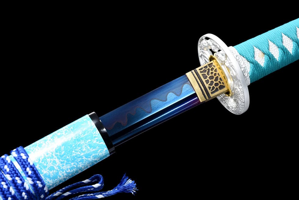 boxkatana Hand Forged Japanese Samurai Katana 9260 Spring Steel Blue Blade