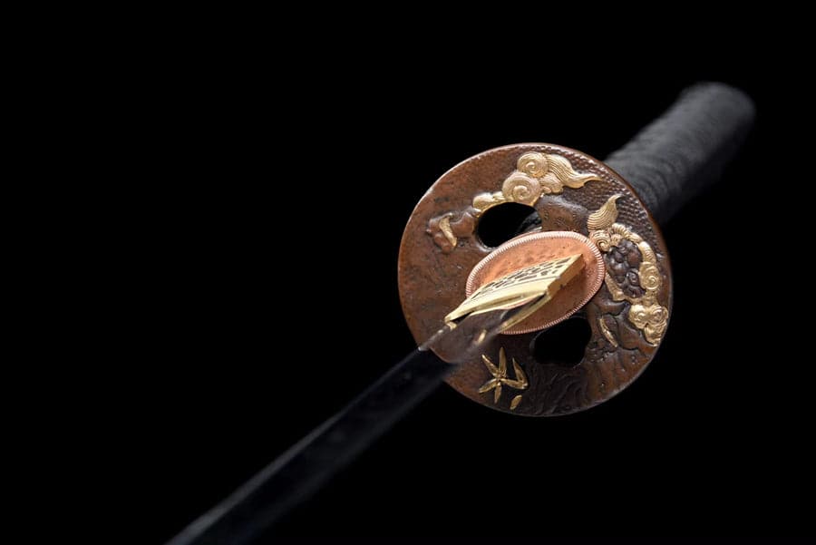 boxkatana Hand Forged Japanese Samurai Katana Auspicious Clouds &Beasts T10 Turns the soil to burn blade