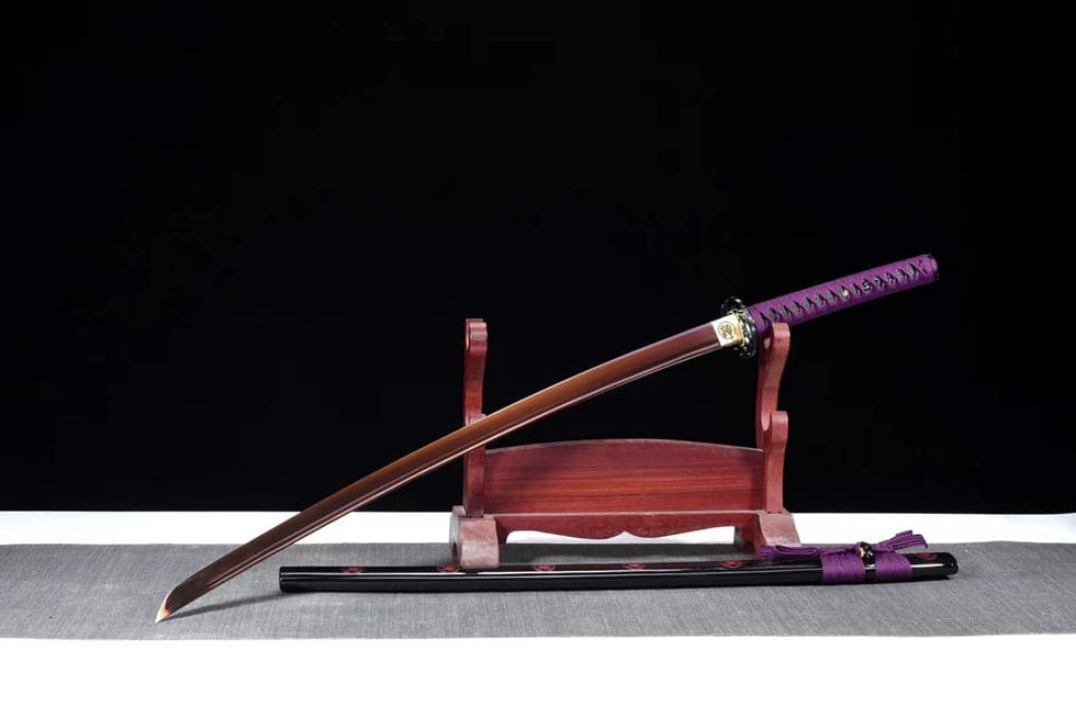boxkatana Hand Forged Japanese Samurai Katana Bauhinia 9260 Spring Stee Purple Blade