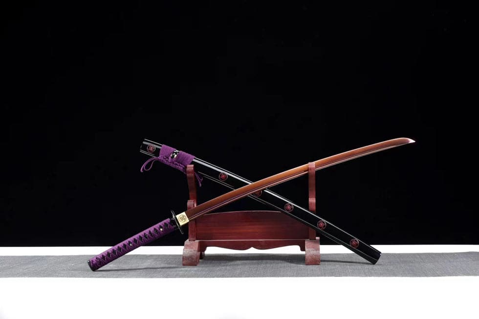 boxkatana Hand Forged Japanese Samurai Katana Bauhinia 9260 Spring Stee Purple Blade