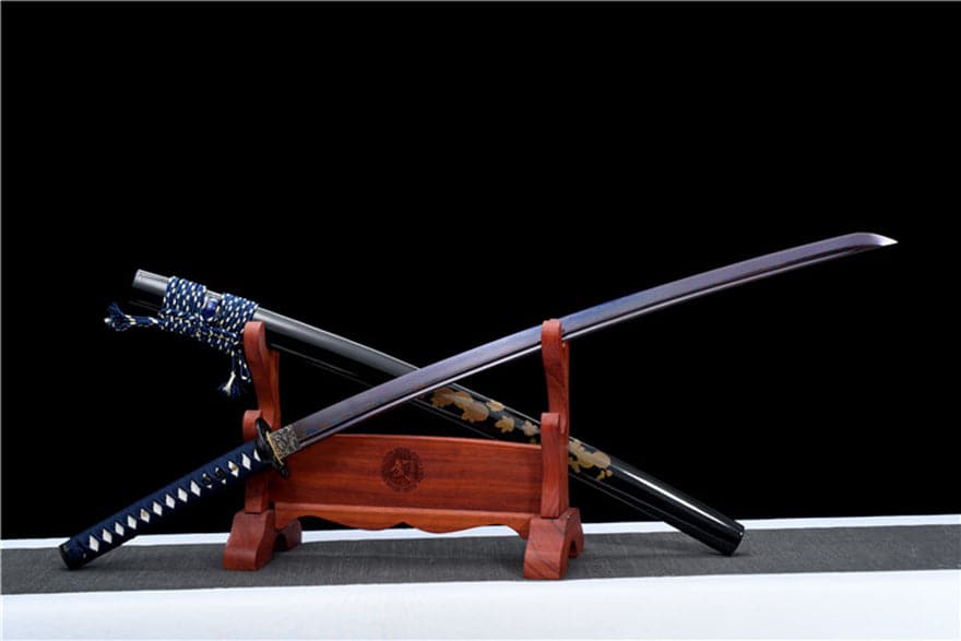 boxkatana Hand Forged Japanese Samurai Katana Bitter Cold Fragrance Pattern Steel Blue Blade