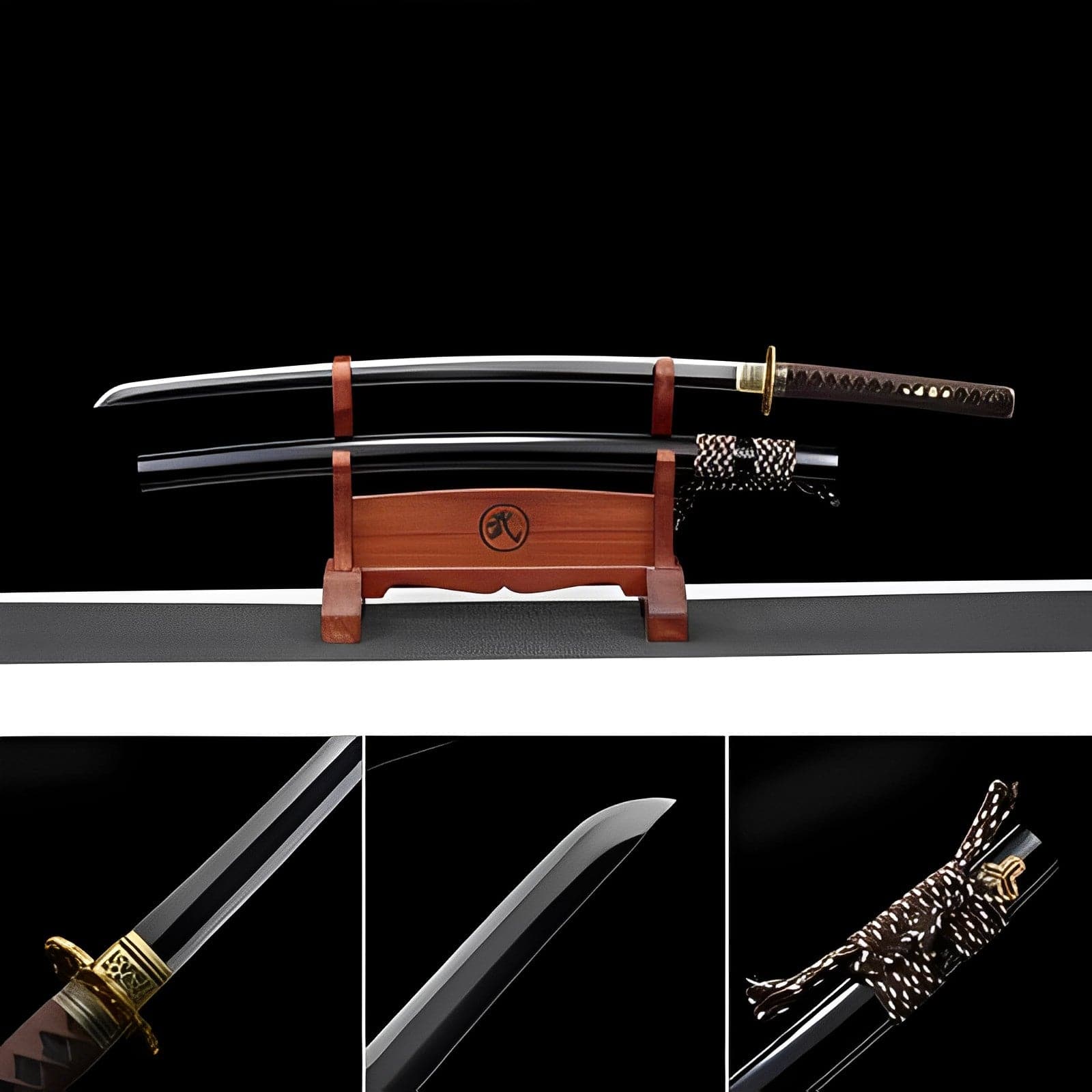 boxkatana Hand Forged Japanese Samurai Katana Candle Dragon High Manganese Steel Blade blackening process