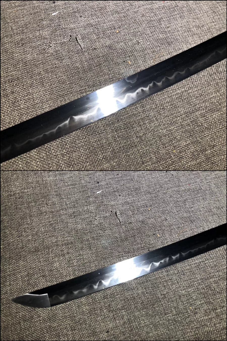 boxkatana Hand Forged Japanese Samurai Katana Dark Knight T10 Burned edge Hand grinding