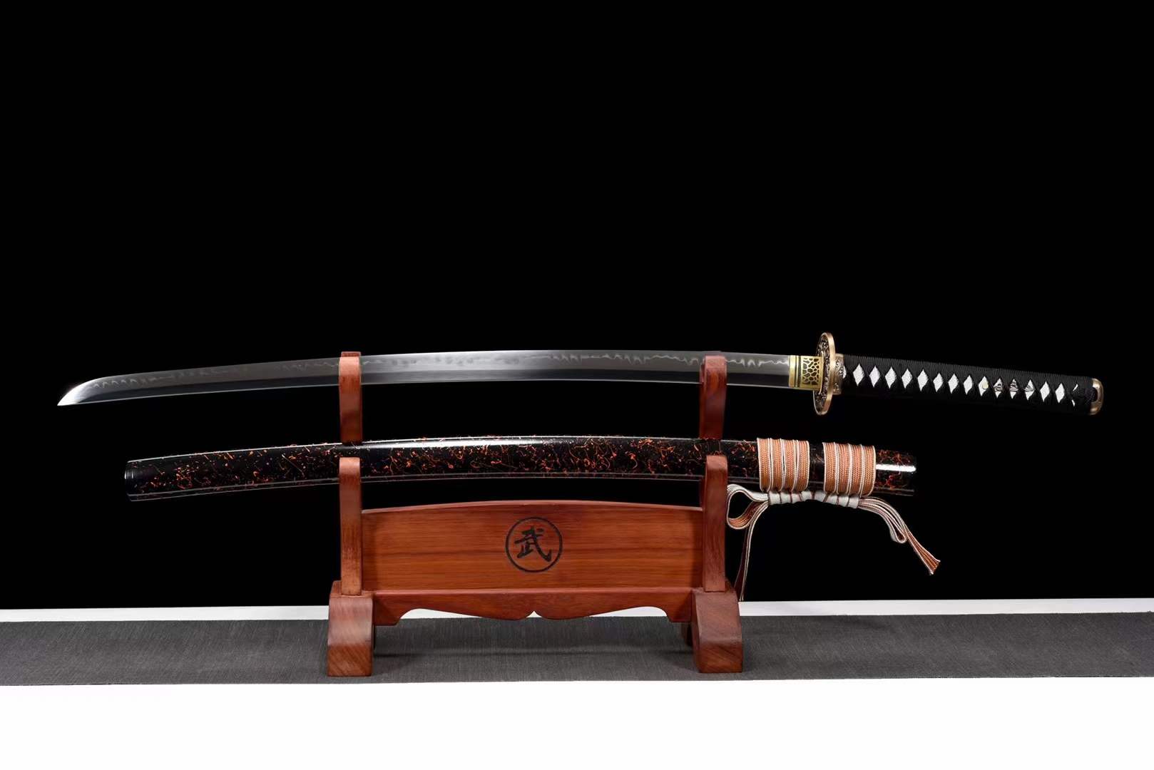 boxkatana Hand Forged Japanese Samurai Katana Desert T10 Turns the soil to burn blade