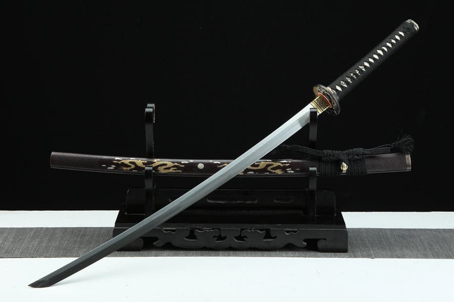 boxkatana Hand Forged Japanese Samurai Katana Double Dragon Pattern Steel