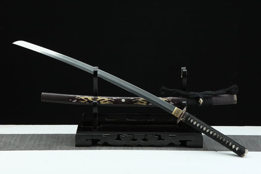 boxkatana Hand Forged Japanese Samurai Katana Double Dragon Pattern Steel