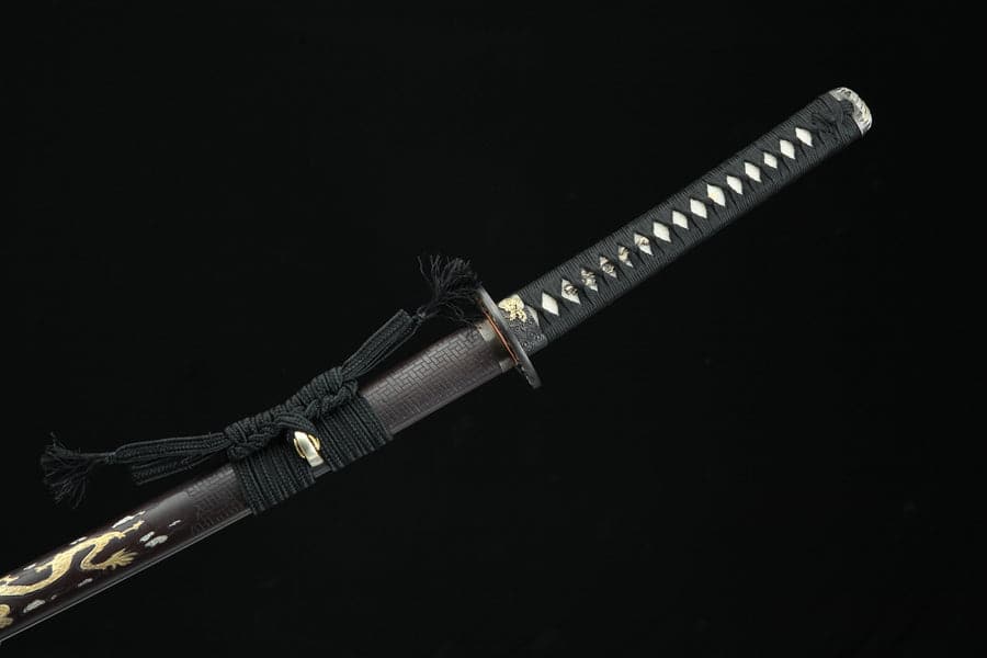 boxkatana Hand Forged Japanese Samurai Katana Double Dragon Pattern Steel