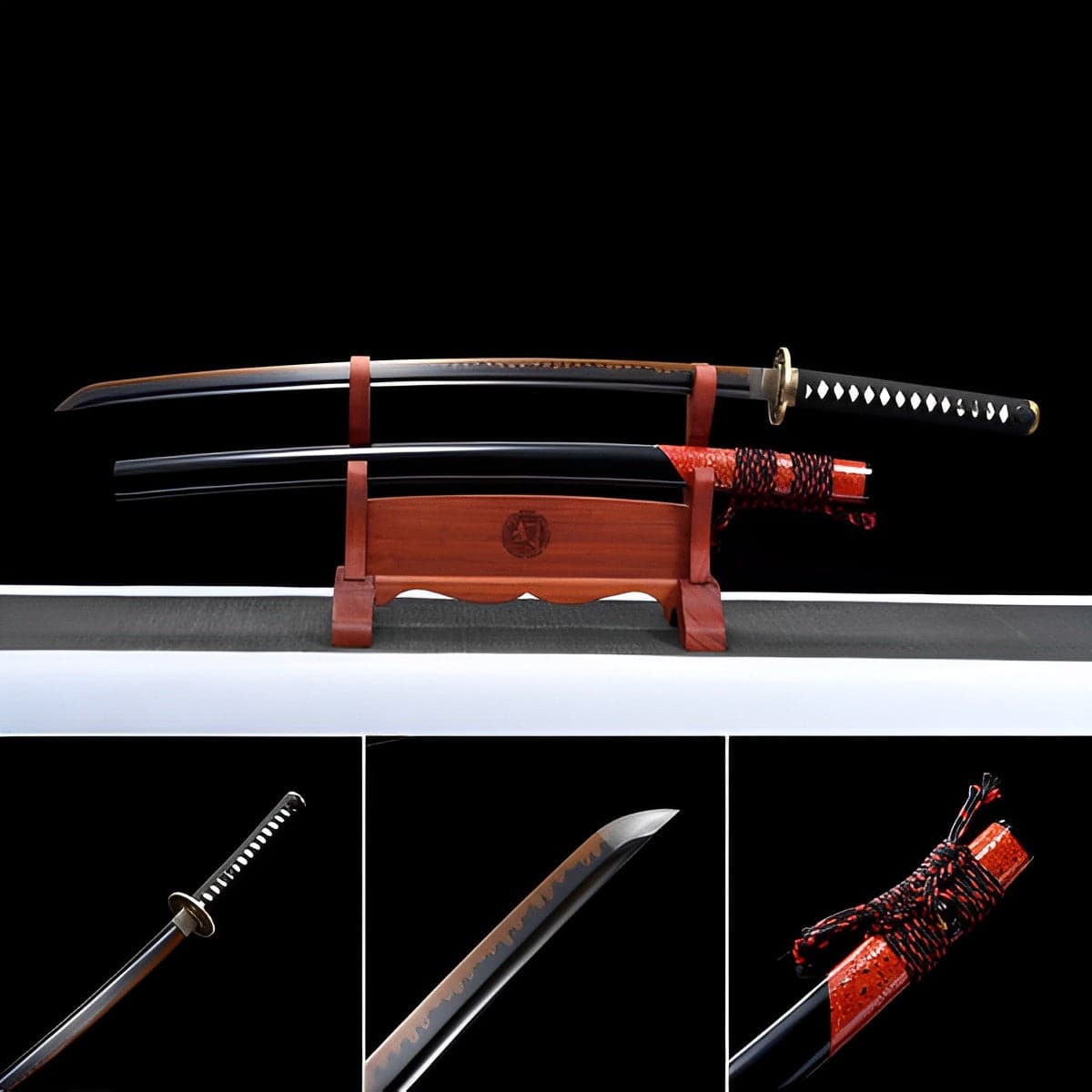 boxkatana Hand Forged Japanese Samurai Katana Drop in the ocean T10 Carbon steel Blackening process