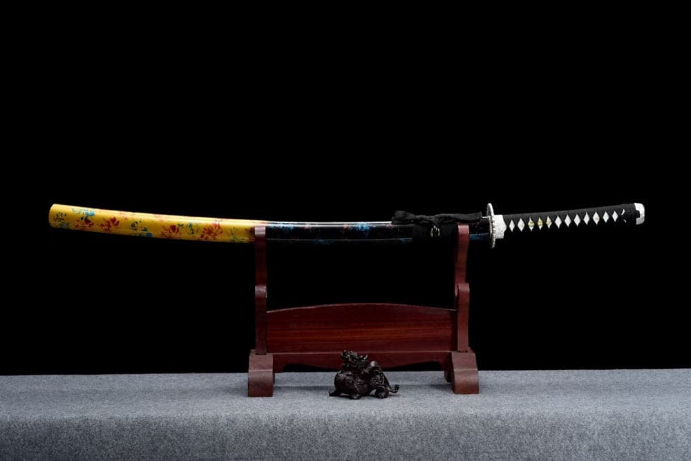 boxkatana Hand Forged Japanese Samurai Katana Eagle Carbon steel Blackened blade engraving