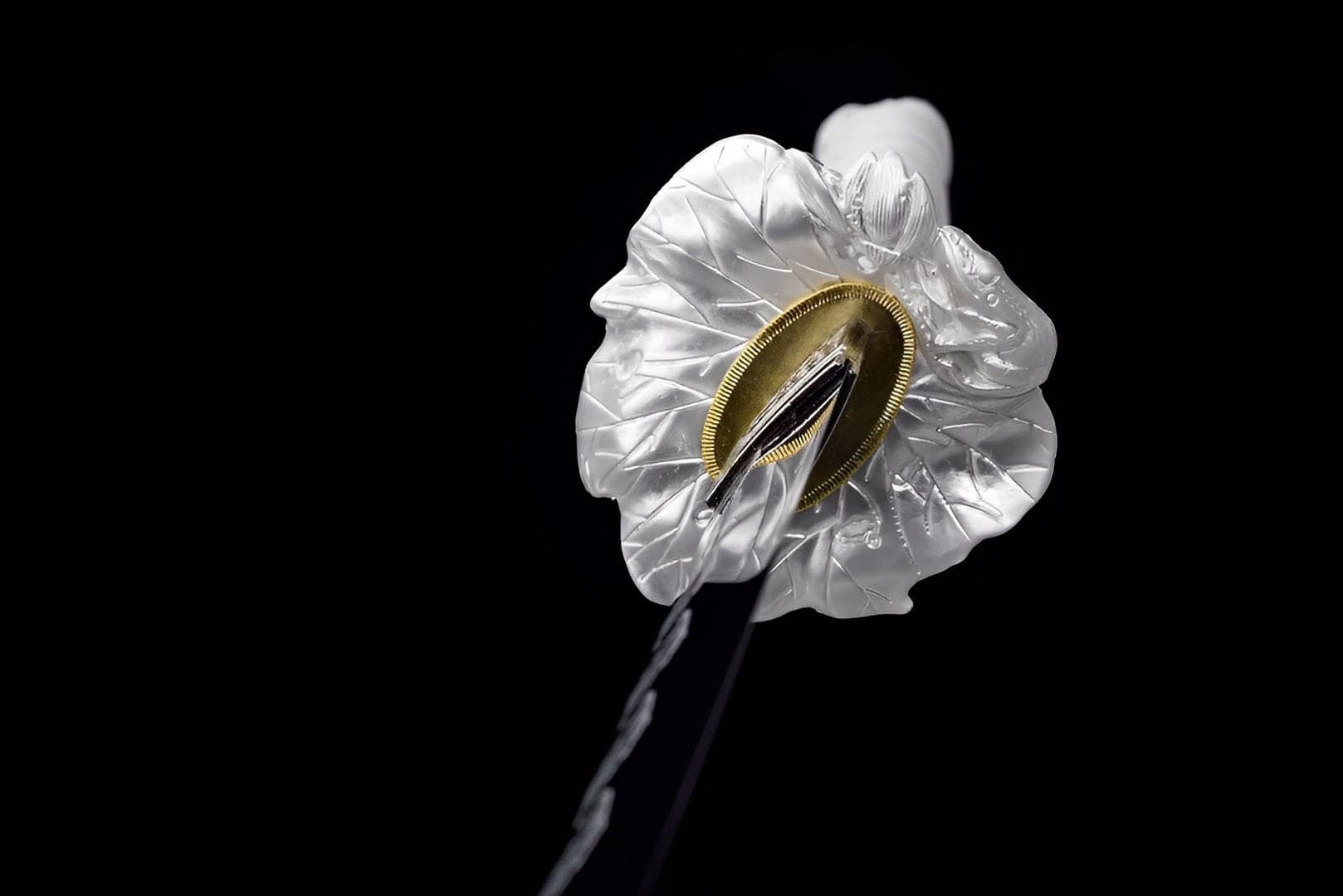 boxkatana Hand Forged Japanese Samurai Katana Fall Moon Sword 9260 SPpring Steel Roasted blue engraving on the blade