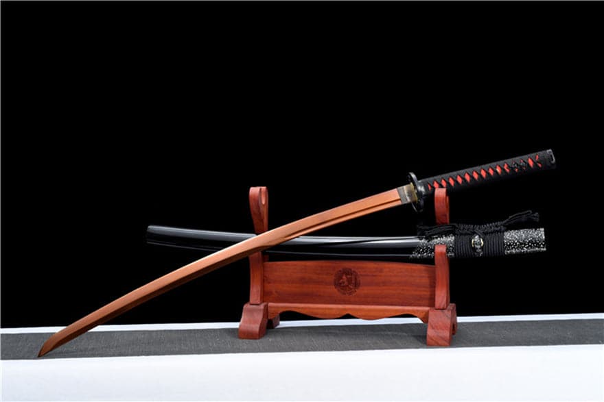 boxkatana Hand Forged Japanese Samurai Katana Flame 9260 Spring Steel Reddening of the blade