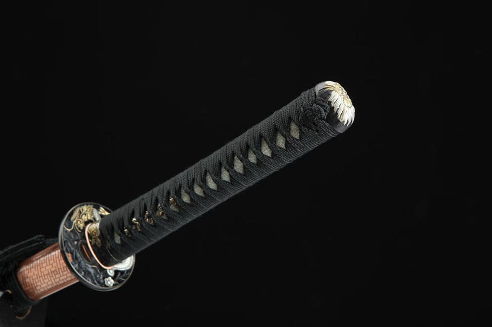 boxkatana Hand Forged Japanese Samurai Katana Green Dragon Pattern Steel Tricolor Copper