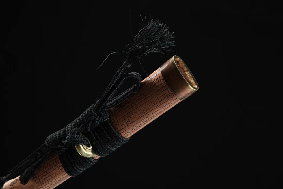 boxkatana Hand Forged Japanese Samurai Katana Green Dragon Pattern Steel Tricolor Copper