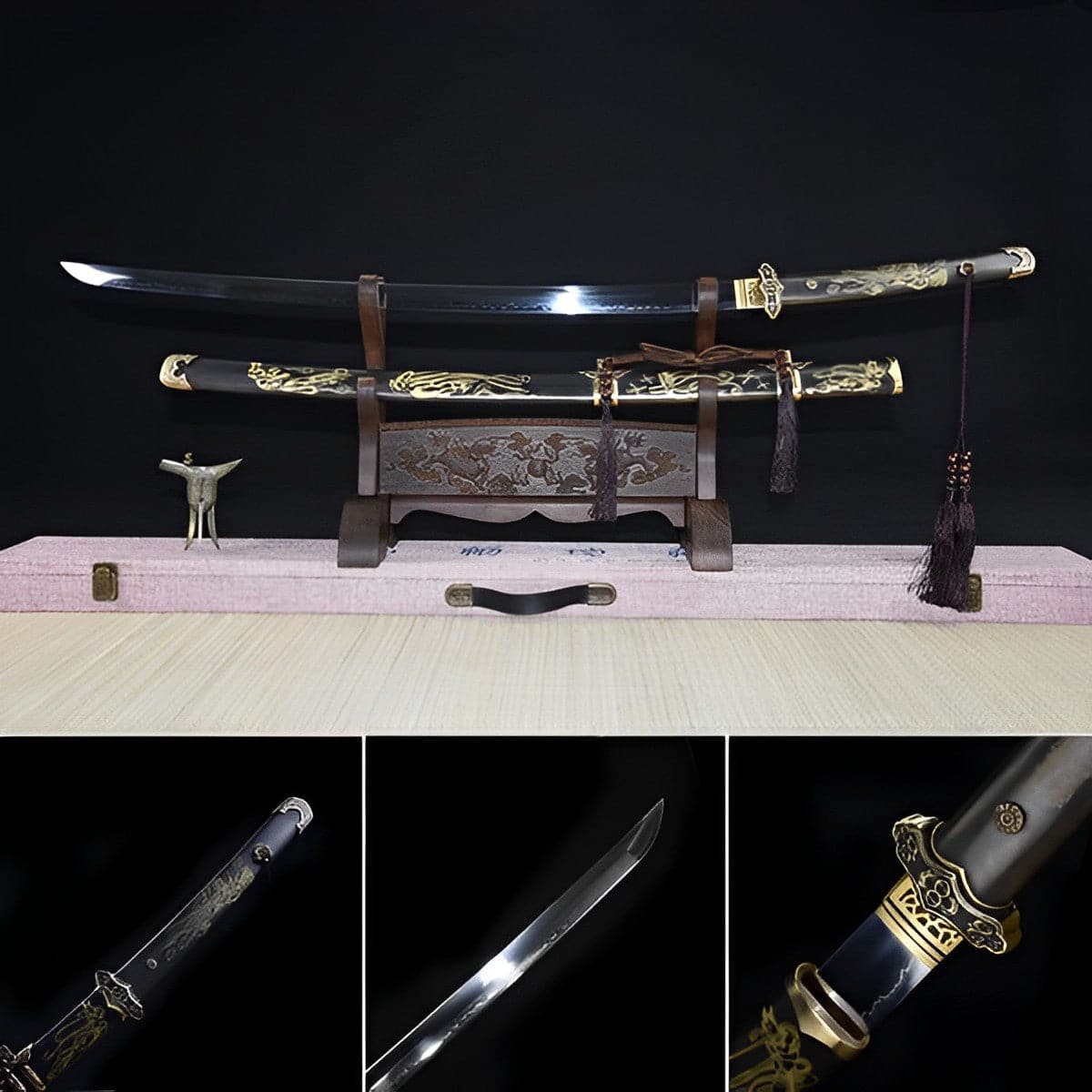 boxkatana Hand Forged Japanese Samurai Katana Heavenly Maiden Scattered Flowers T10 Carbon steel Ancient Forging