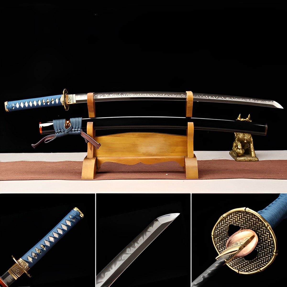 boxkatana Hand Forged Japanese Samurai Katana Night Hidden T10 Carbon steel Turns the soil to burn blade