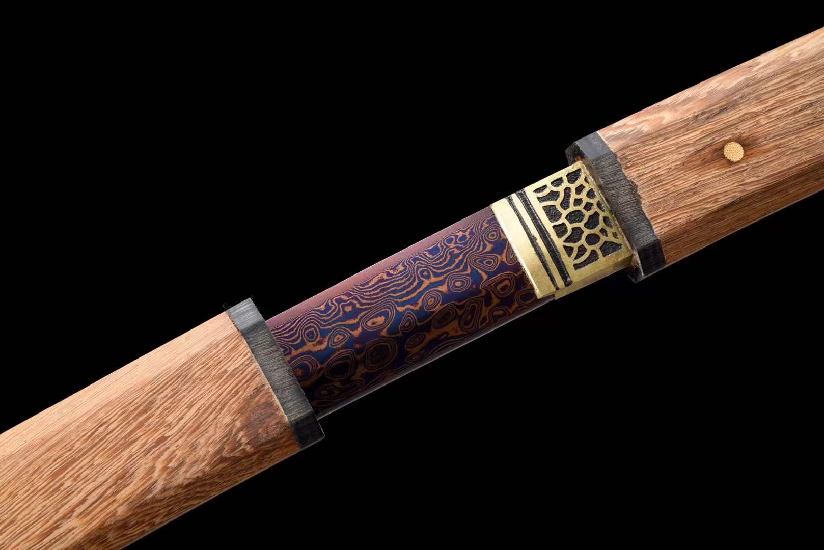 boxkatana Hand Forged Japanese Samurai Katana Night Spectre Damascus Steel Blue blade