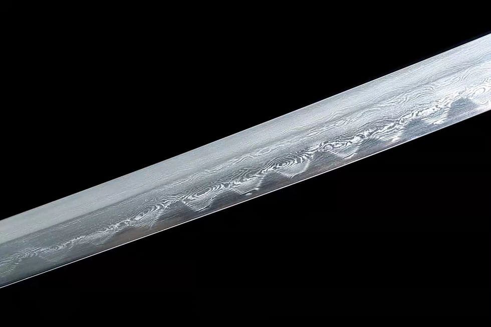 boxkatana Hand Forged Japanese Samurai Katana Qi Gan Pattern Steel Wooden color