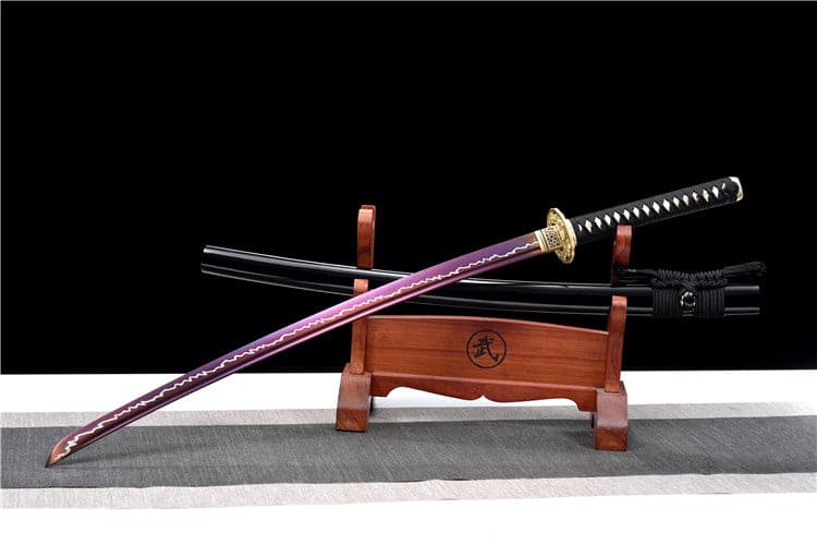 boxkatana Hand Forged Japanese Samurai Katana Rose High Manganese Steel Purple Blade